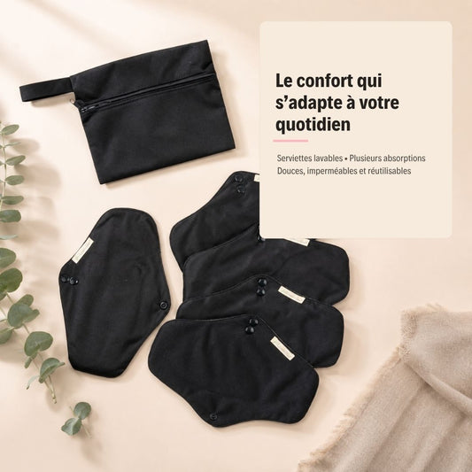 Serviettes hygiéniques réutilisables_ Mywellness par T.M.G